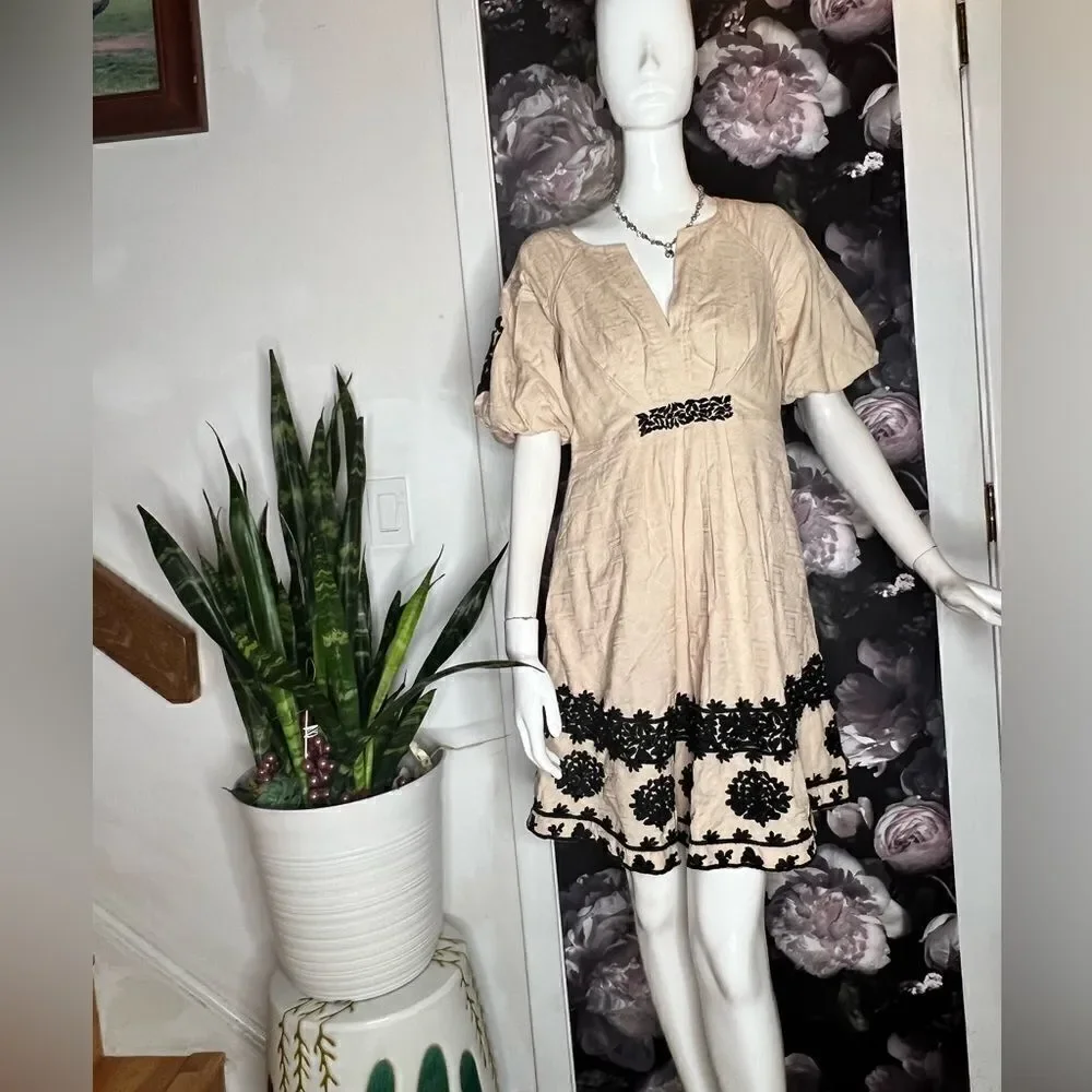 ANTHROPOLOGIE Orla Embroidered Mini Dress